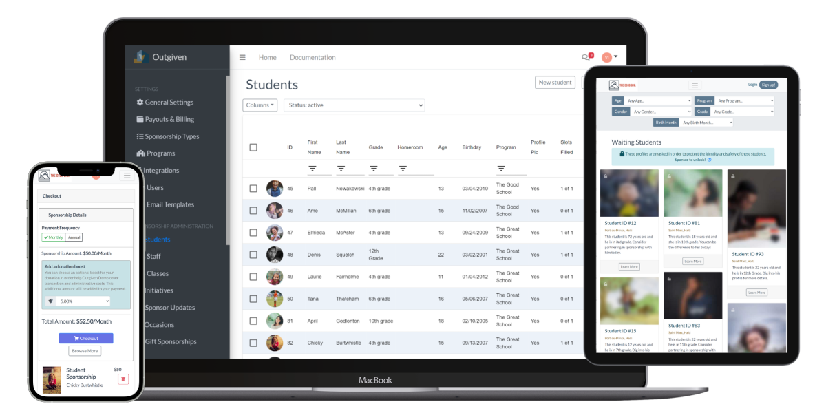 child sponsorship software mobile